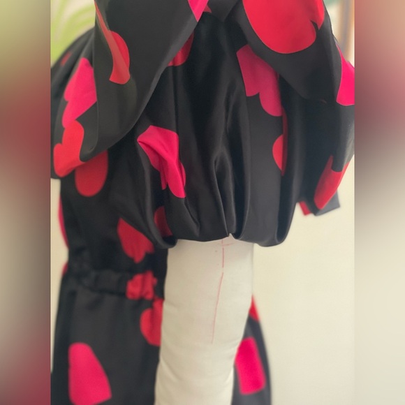 Flounce London puff sleeve Bardot satin mini dress - Picture 8 of 9